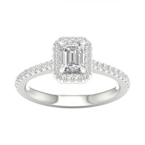 64063 - emerald halo engagement ring