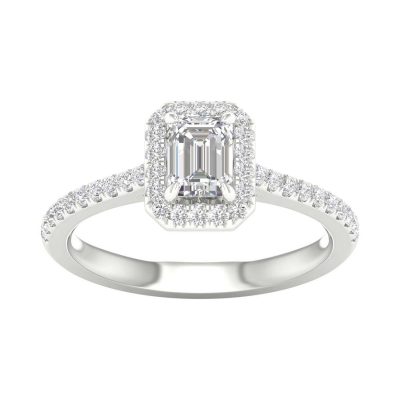 64063 - emerald halo engagement ring