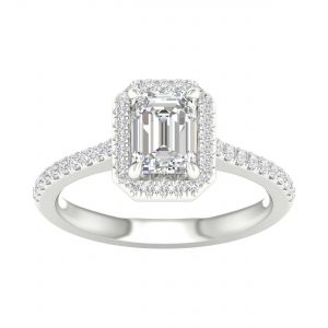 64064 - emerald halo engagement ring