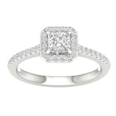 64068 - princess halo engagement ring