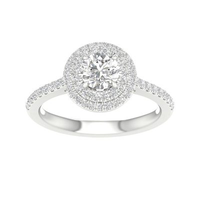64069 - round double halo engagement ring