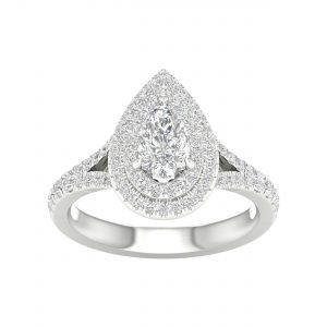 64090 - pear double halo engagement ring