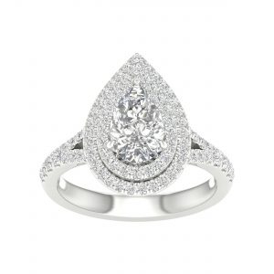 64091 - pear double halo engagement ring