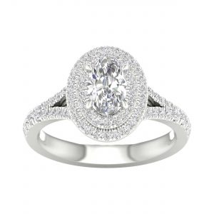 64092 - oval double halo engagement ring