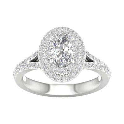 64092 - oval double halo engagement ring