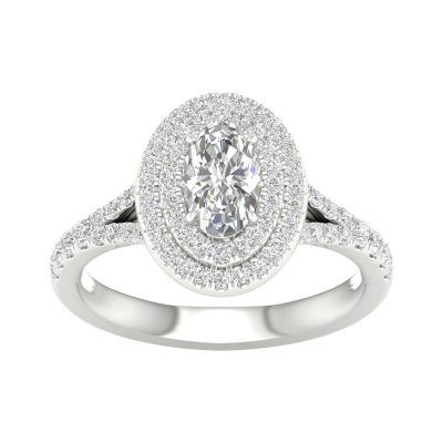 64093 - oval double halo engagement ring