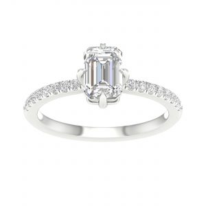 64095 - emerald halo engagement ring