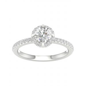 64097 - round halo engagement ring