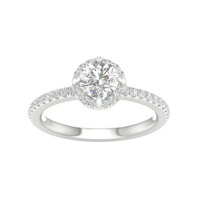 64097 - round halo engagement ring