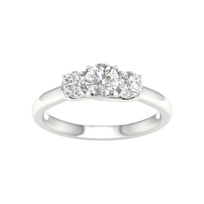 64100 - round 3 stone engagement ring