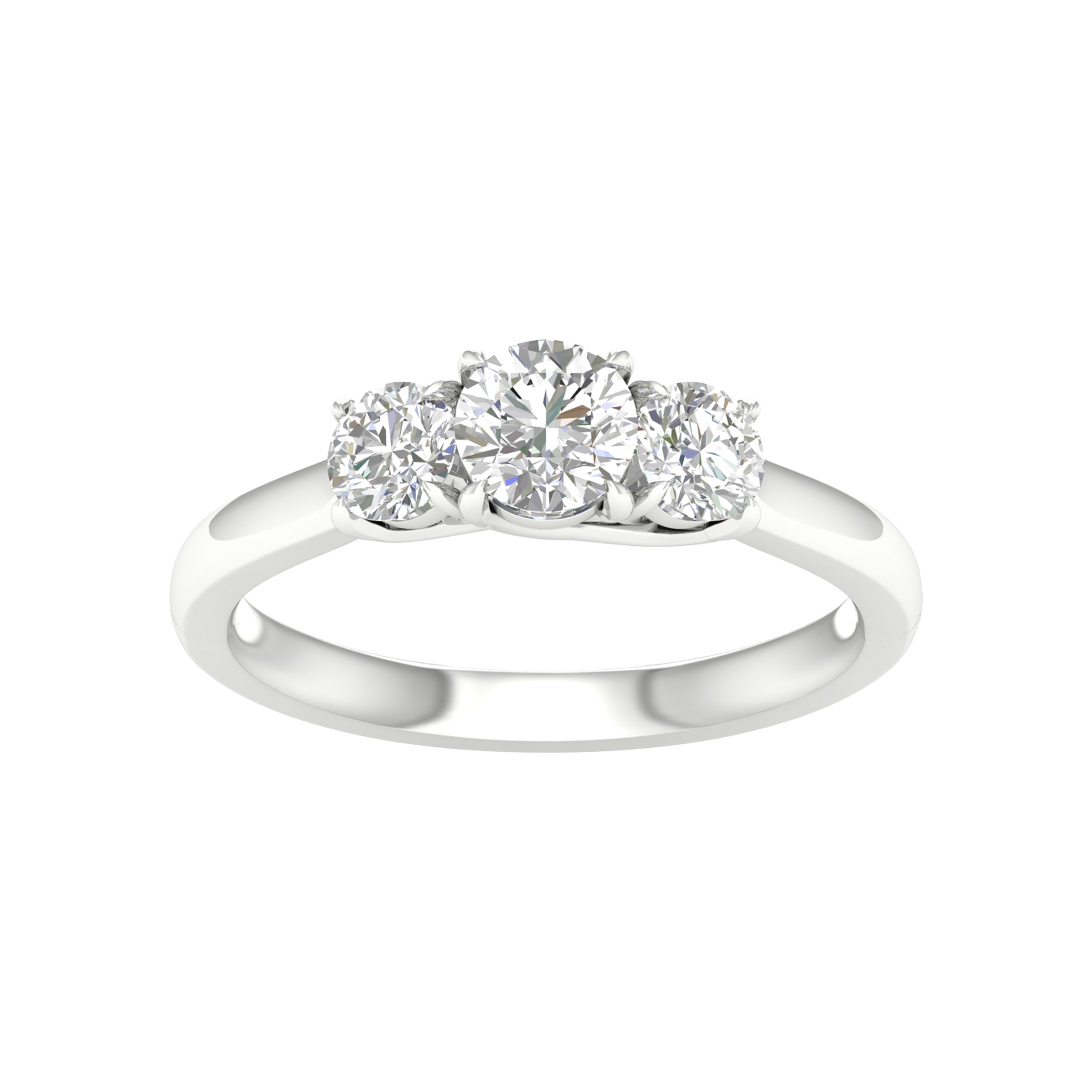 64100 - round 3 stone engagement ring