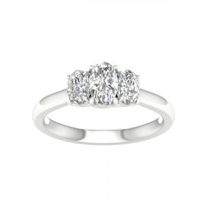 64102 - oval 3 stone engagement ring