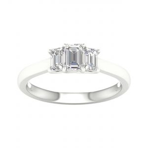 64104 - emerald 3 stone engagement ring