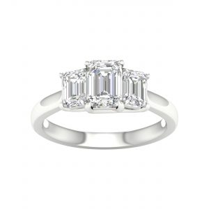 64105 - emerald 3 stone engagement ring