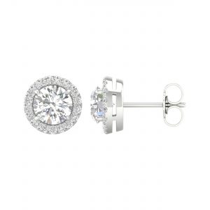 64124 - round halo stud earrings