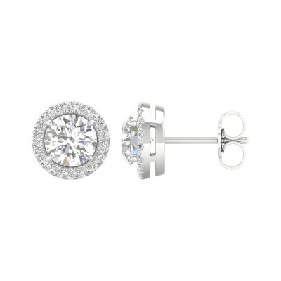 64124 - round halo stud earrings