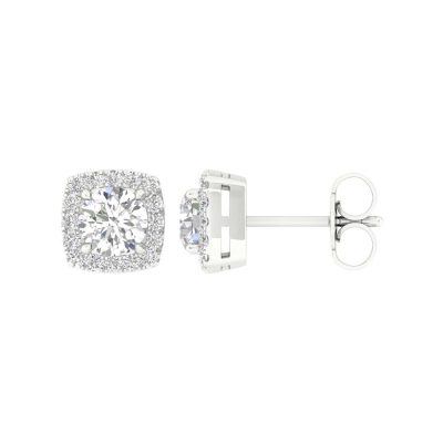 64143 - cushion halo earrings