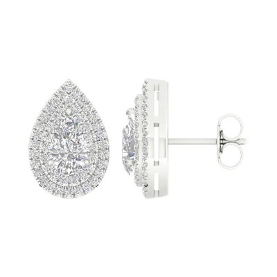 64156 - pear halo stud earrings