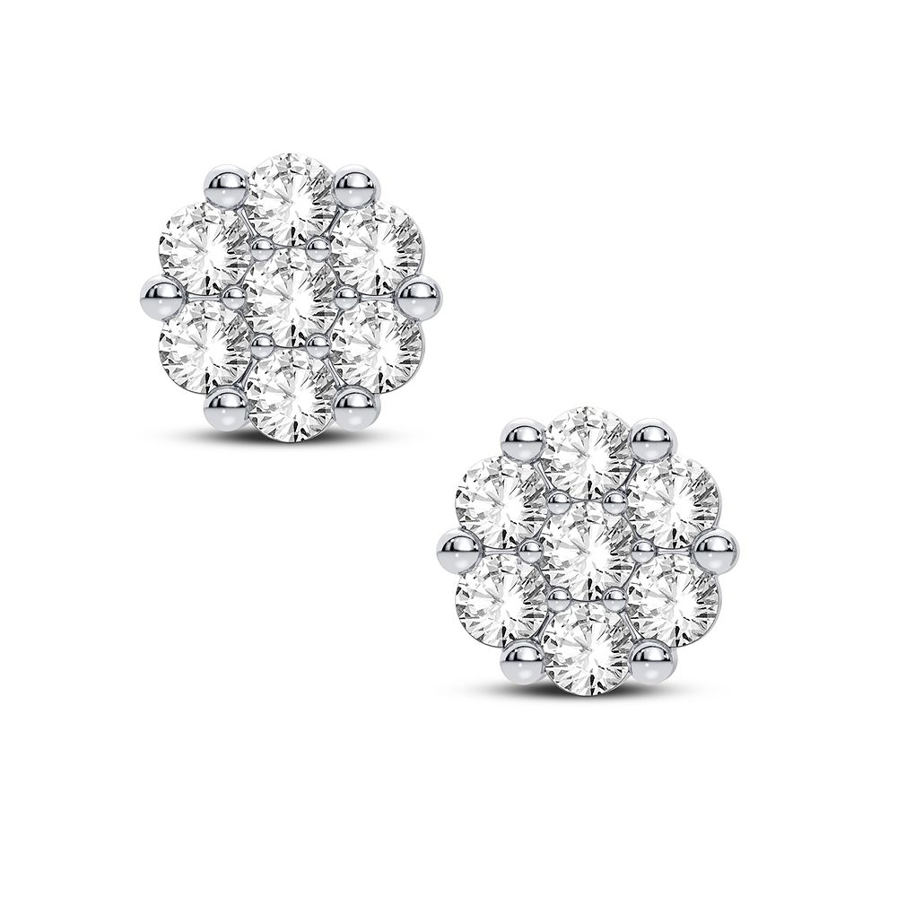 14K 0.69ct Lab Grown Flower Earring - Image 2