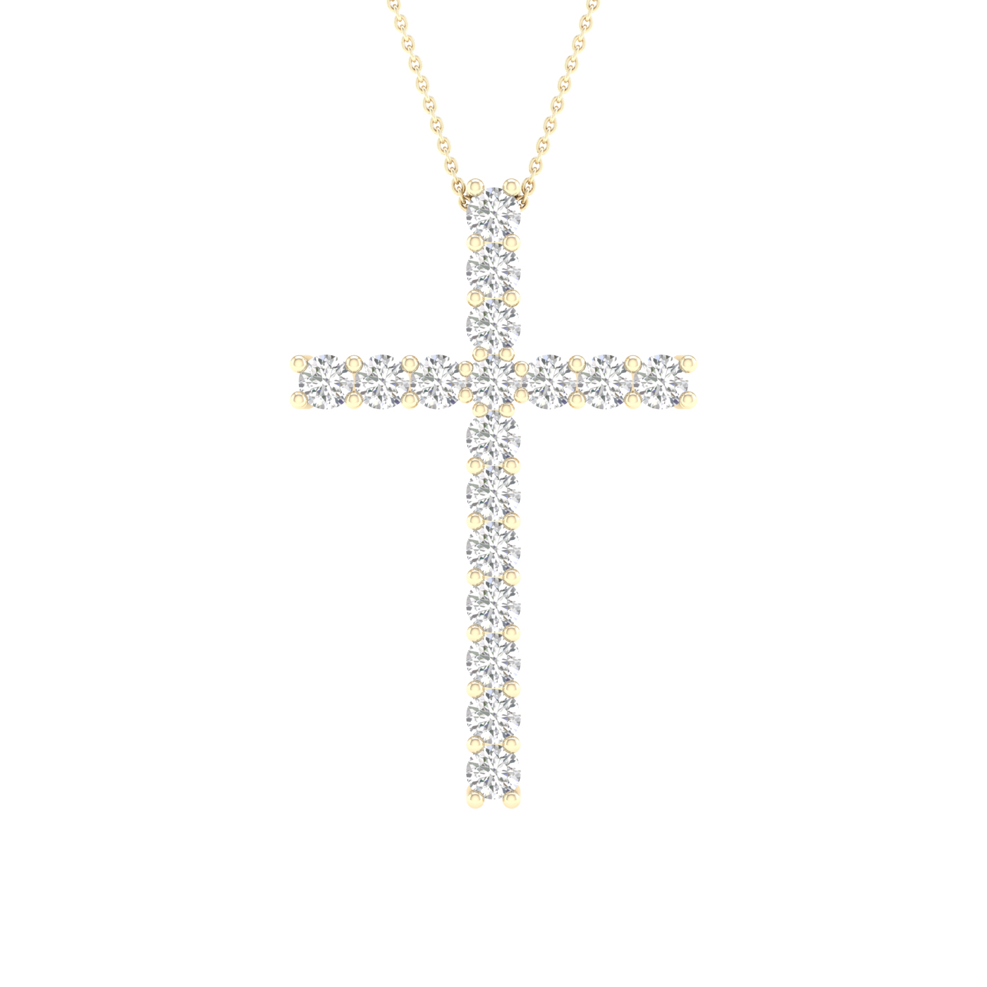 14K 1.00CT Certified Lab Grown Diamond Cross Pendant ( IGI Certified )
