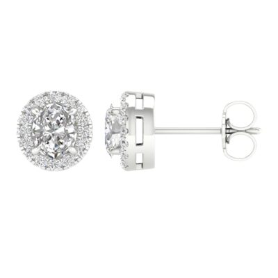 64320 - lab diamond oval earrings