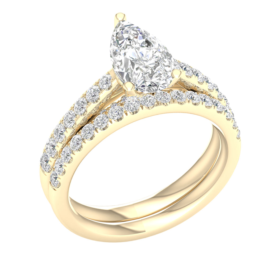 14K 2.33CT Lab Grown Bridal Set - Image 2