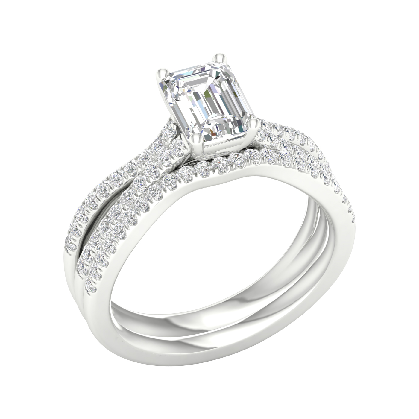 14K 1.40CT Lab Grown Bridal Set - Image 4