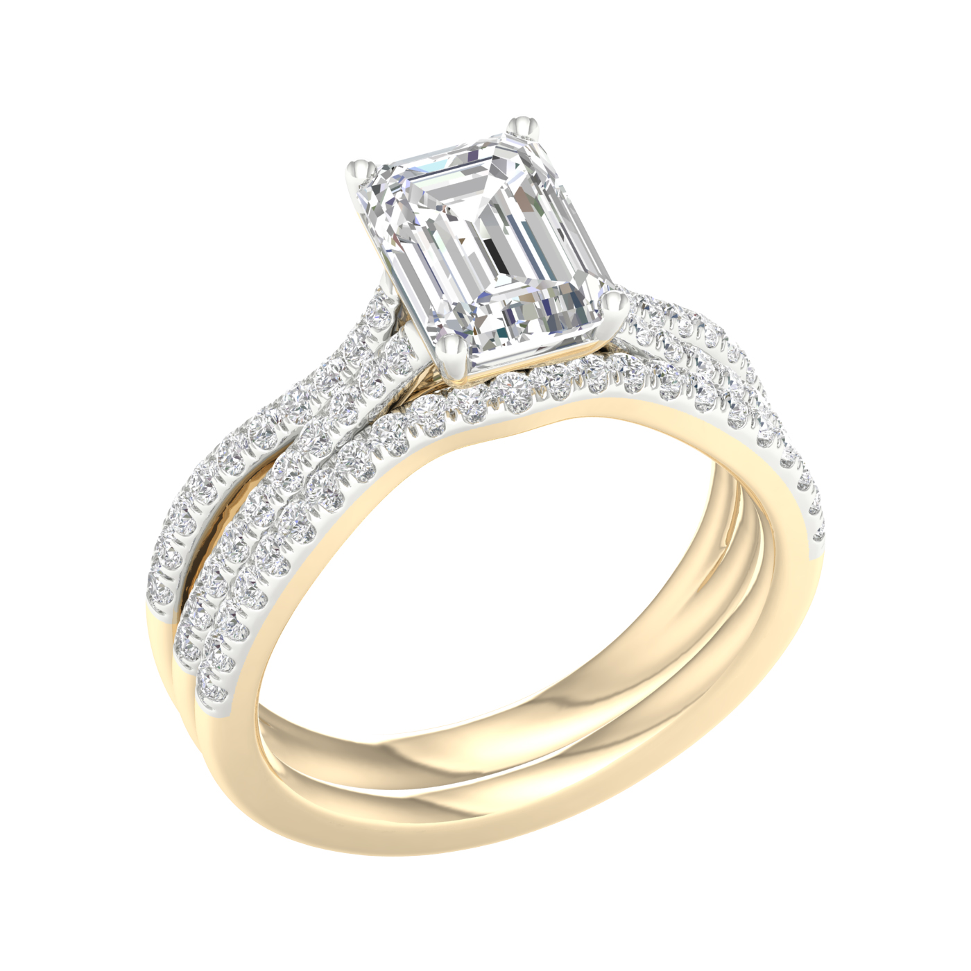 14K 2.40CT Lab Grown Bridal Set - Image 2