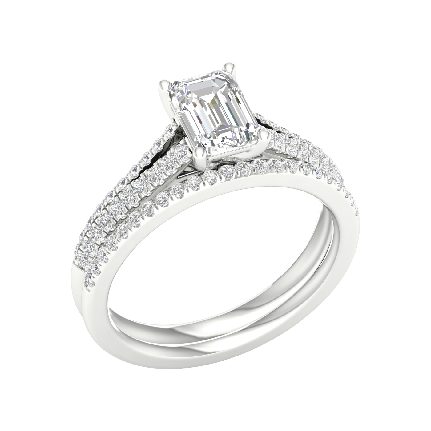 14K 1.40CT Lab Grown Bridal Set - Image 3
