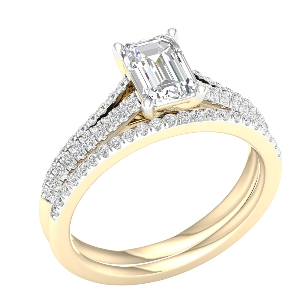 14K 2.40CT Lab Grown Bridal Set - Image 3