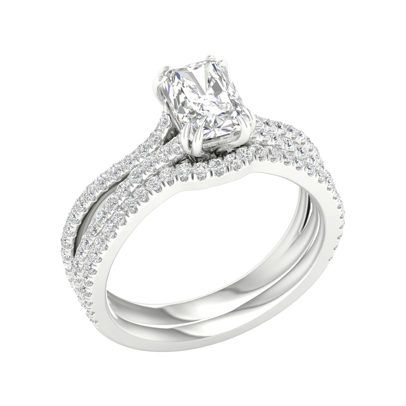 14K 1.50CT Lab Grown Diamond Bridal Set - Image 2
