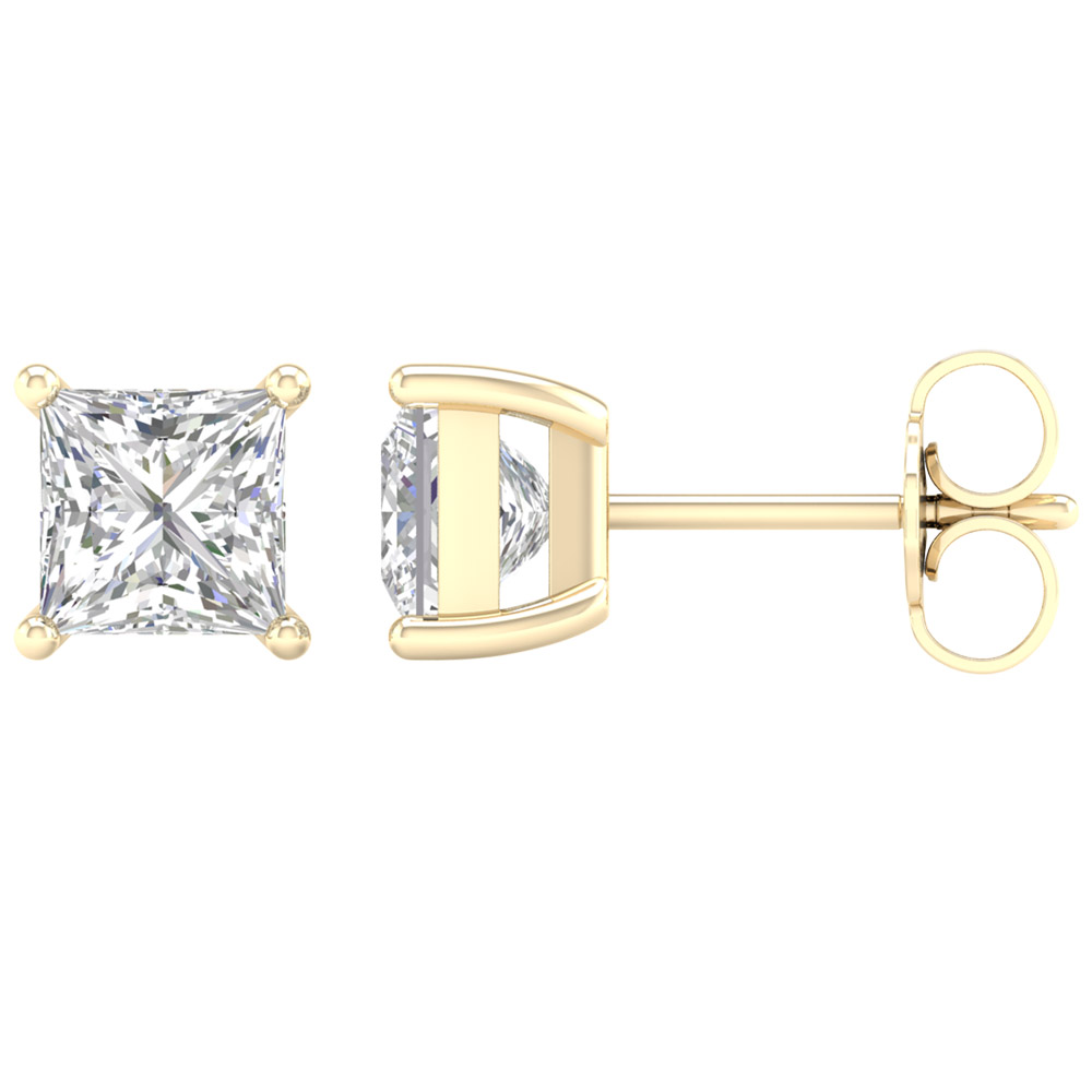 14K 1.00CT Certified Lab Grown Diamond Earrings ( IGI Certified ) - Image 2